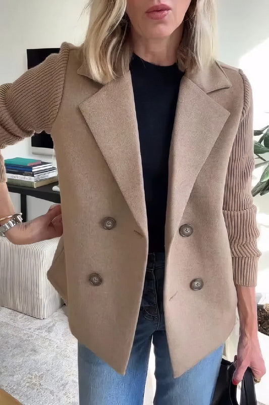 CLAIRE | Cardigan Long avec Manches Patchwork, Tendance et Chic