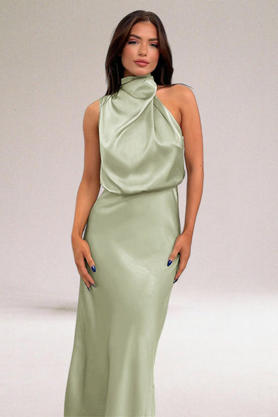 VALENTINA | Robe Élégante en Satin avec Détails Raffinés