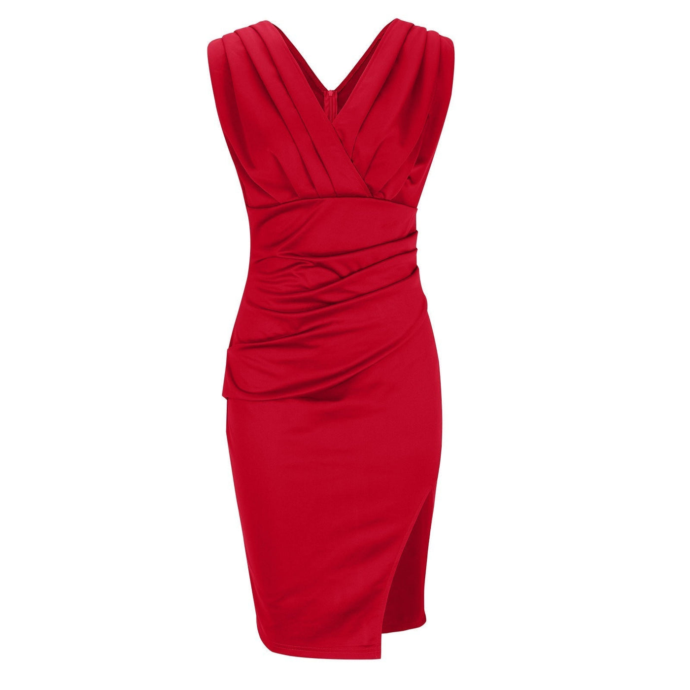 Isa | Robe Élégante avec Décolleté en V et Fente Chic