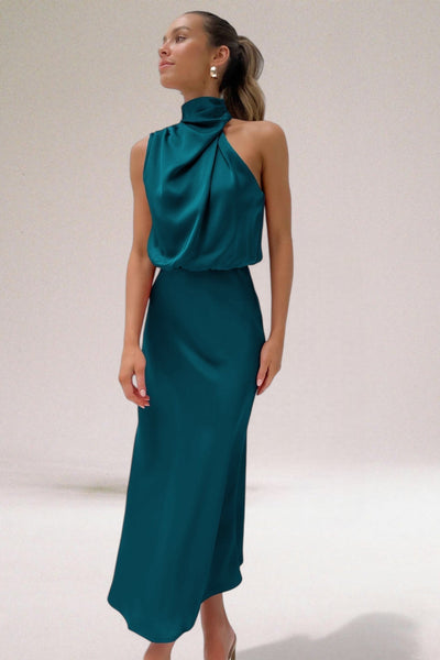 VALENTINA | Robe Élégante en Satin avec Détails Raffinés