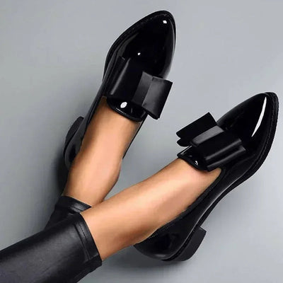 JULIETTE | Ballerines Élégantes avec Nœud Décoratif Verni