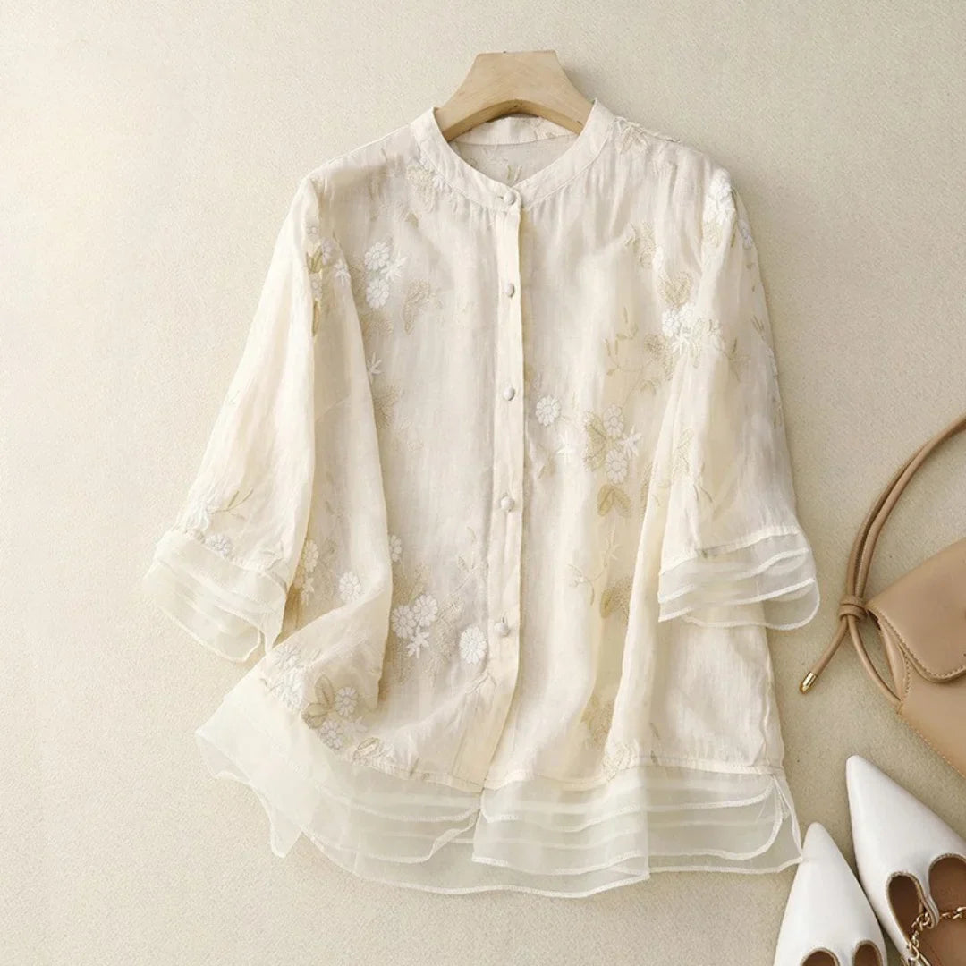 CLELIA | Chemise Légère Brodée et Élégante