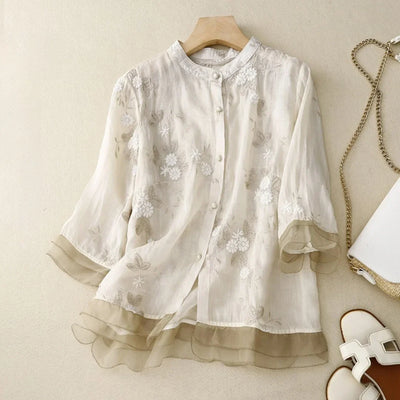 CLELIA | Chemise Légère Brodée et Élégante