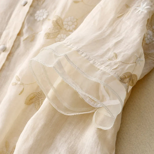 CLELIA | Chemise Légère Brodée et Élégante