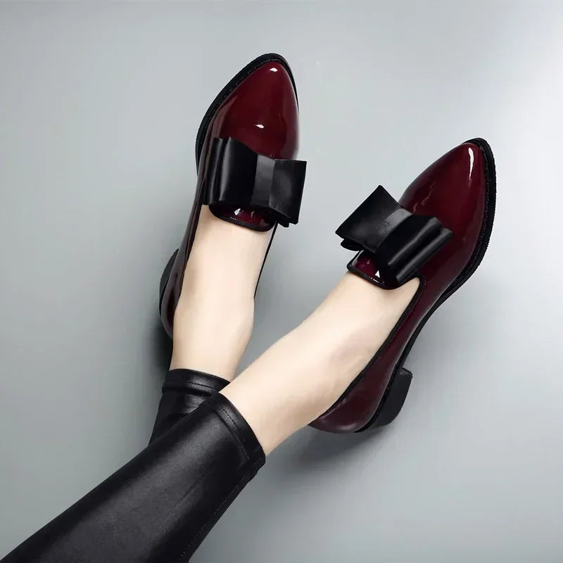 JULIETTE | Ballerines Élégantes avec Nœud Décoratif Verni