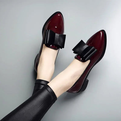 JULIETTE | Ballerines Élégantes avec Nœud Décoratif Verni