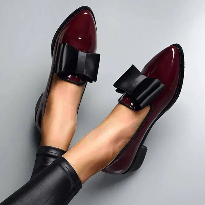 JULIETTE | Ballerines Élégantes avec Nœud Décoratif Verni