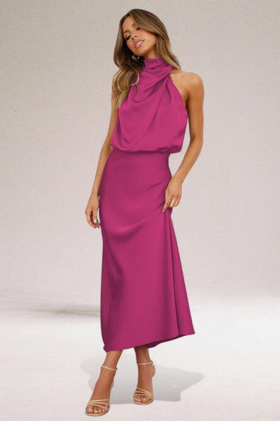 VALENTINA | Robe Élégante en Satin avec Détails Raffinés