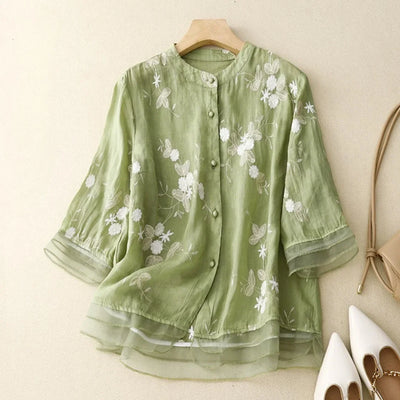 CLELIA | Chemise Légère Brodée et Élégante