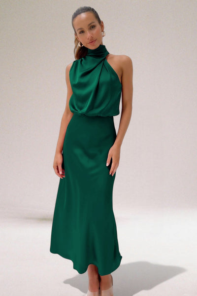 VALENTINA | Robe Élégante en Satin avec Détails Raffinés
