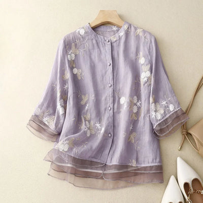 CLELIA | Chemise Légère Brodée et Élégante