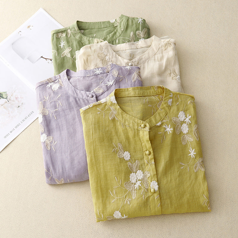 CLELIA | Chemise Légère Brodée et Élégante