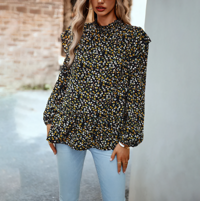 CLARA | Blouse Élégante à Manches Longues et Motif Floral