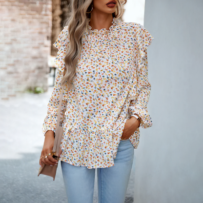 CLARA | Blouse Élégante à Manches Longues et Motif Floral