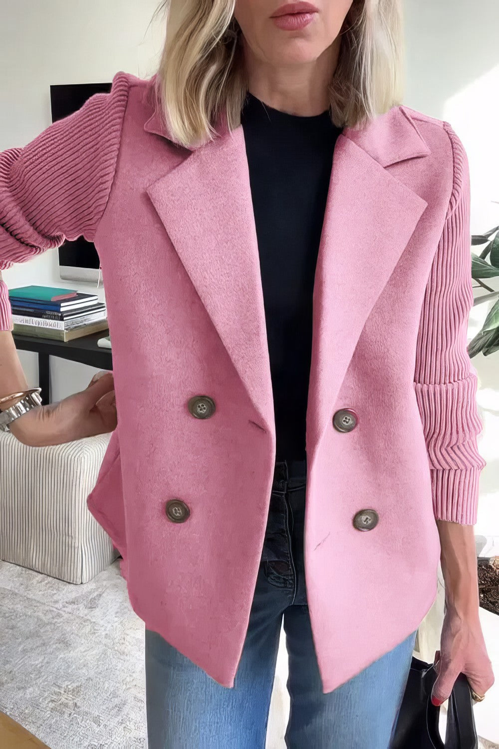 CLAIRE | Cardigan Long avec Manches Patchwork, Tendance et Chic