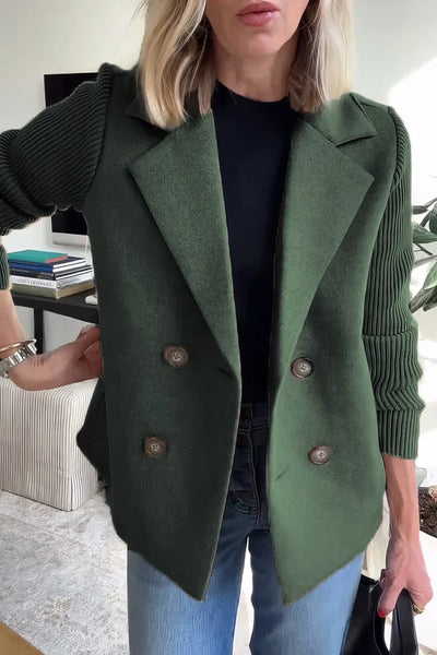 CLAIRE | Cardigan Long avec Manches Patchwork, Tendance et Chic