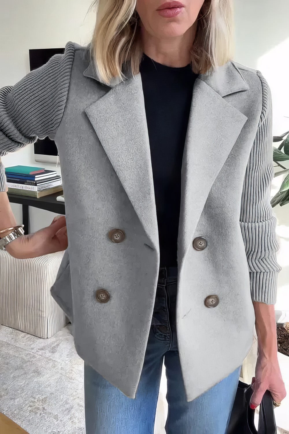 CLAIRE | Cardigan Long avec Manches Patchwork, Tendance et Chic